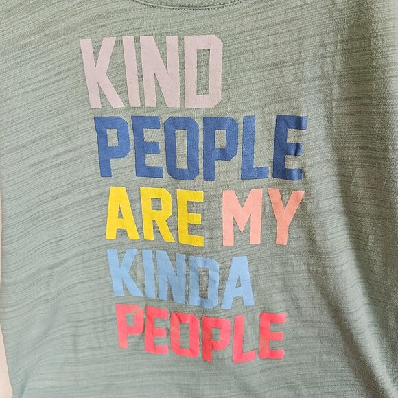 Kind People Are My Kinda People Womens Tee M By Truly Kind 100% Cotton Green Sho - Picture 2 of 6